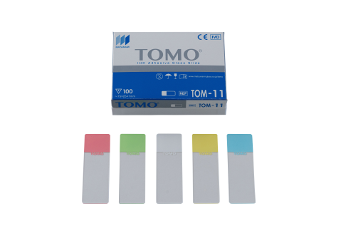 TOMO IHC Adhesive Glass Slide 45°, white 10 x 100 pcs.